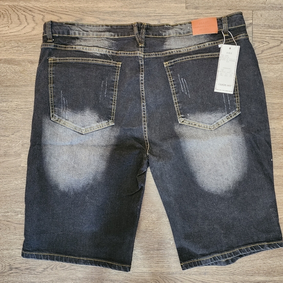 Men's Frayed Distressed Blue Jean Shorts 44 - Picture 2 of 5